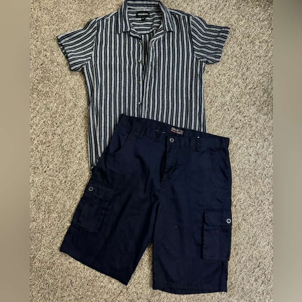 New shorts (36) + matching button down (Large)